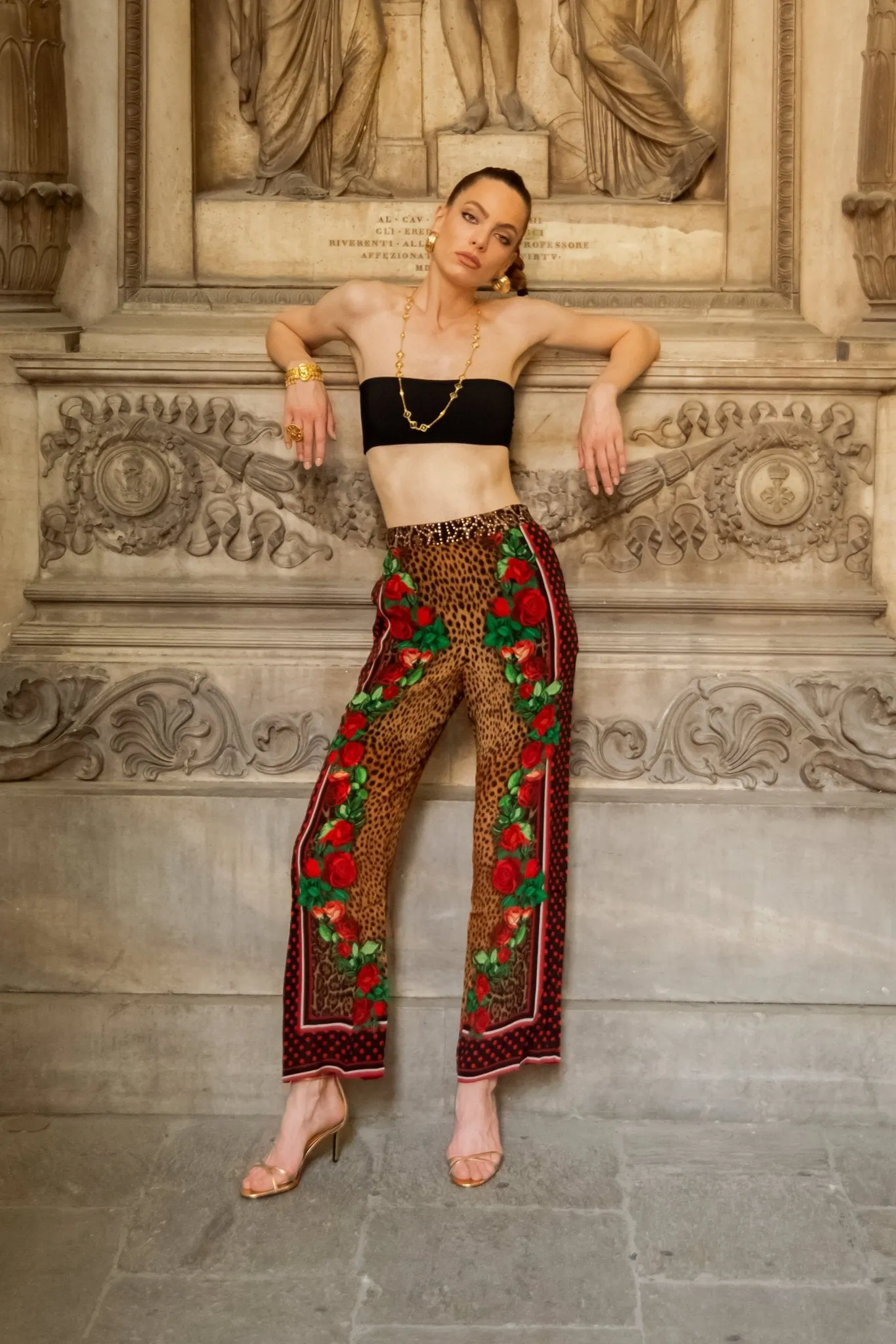 ROSE LEOPARD PALAZZO PANTS