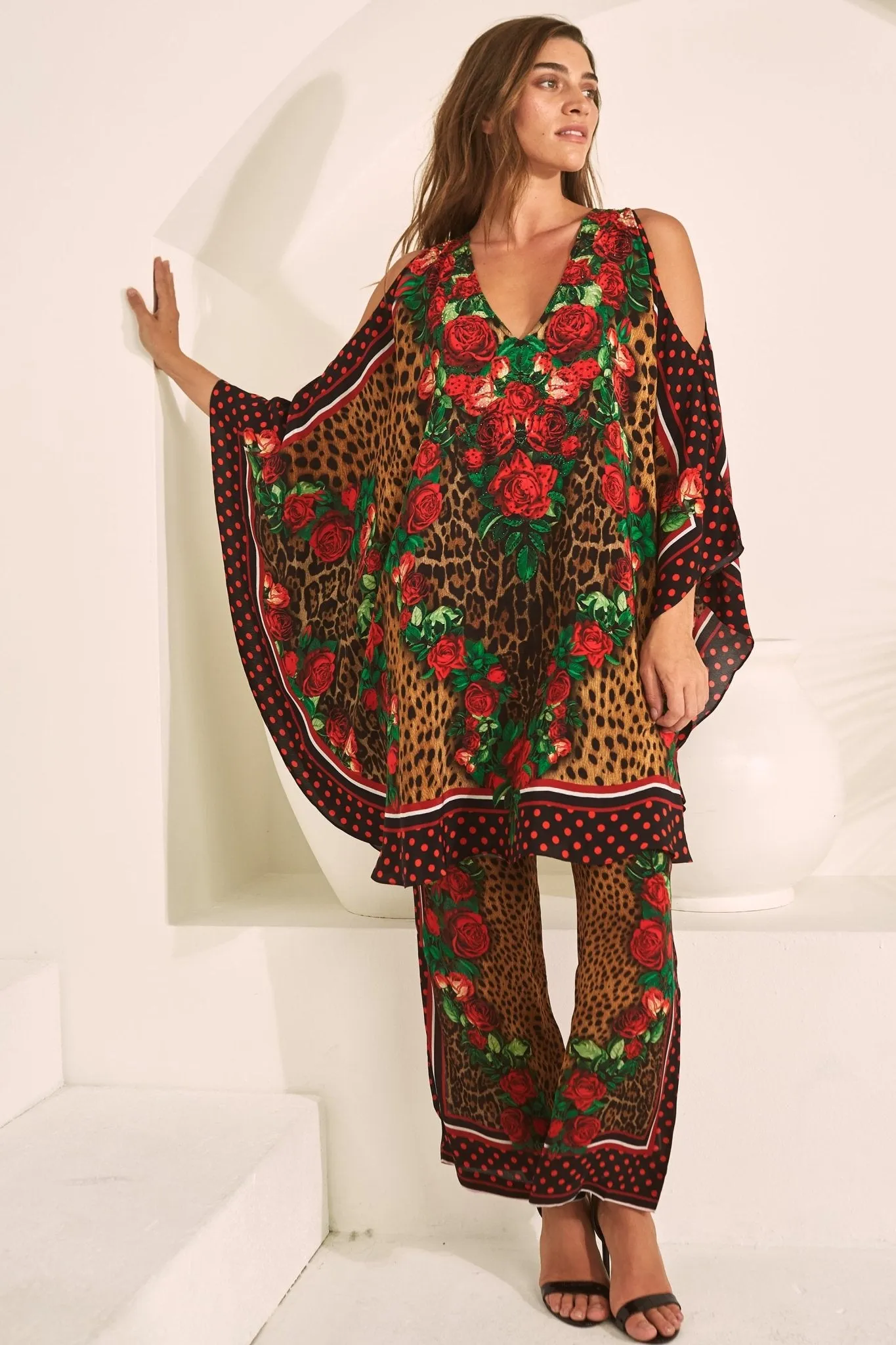 ROSE LEOPARD PALAZZO PANTS