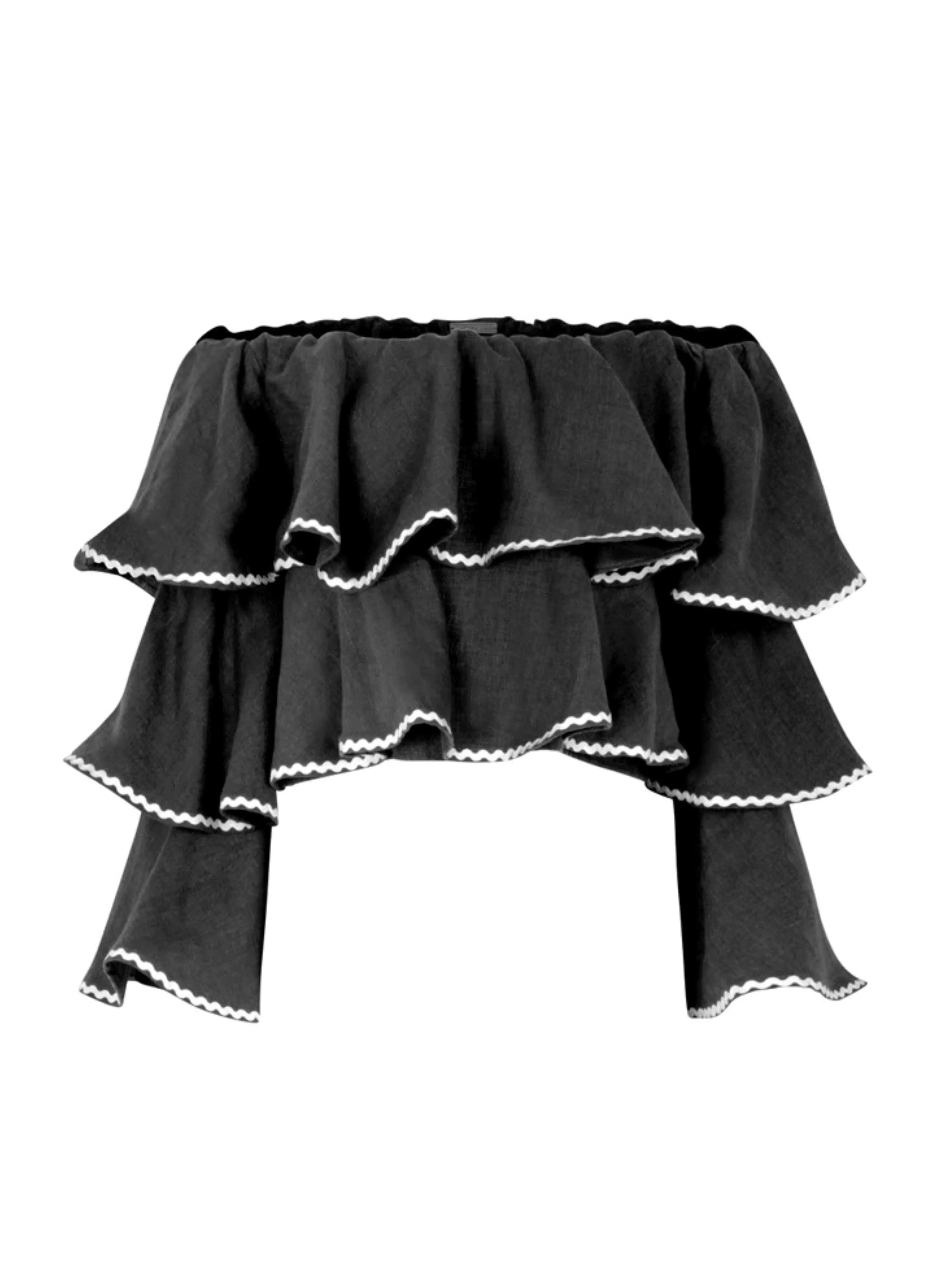 Ruffle Top in Black