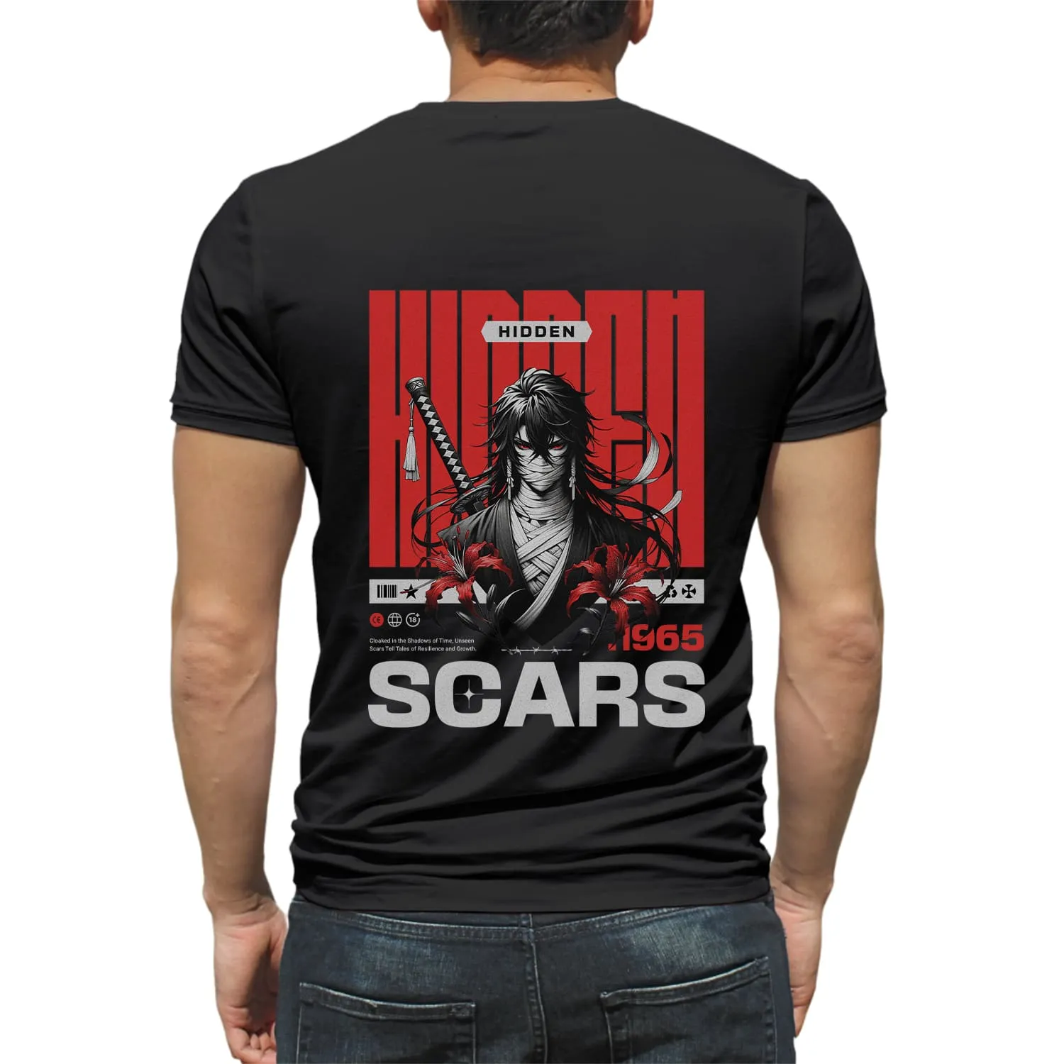 Scars Mens cotton printed T-shirt