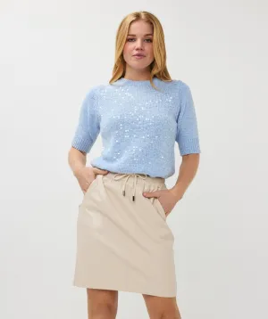 Senta Sequins Sweater in Sky Blue - EsQualo SP2502013