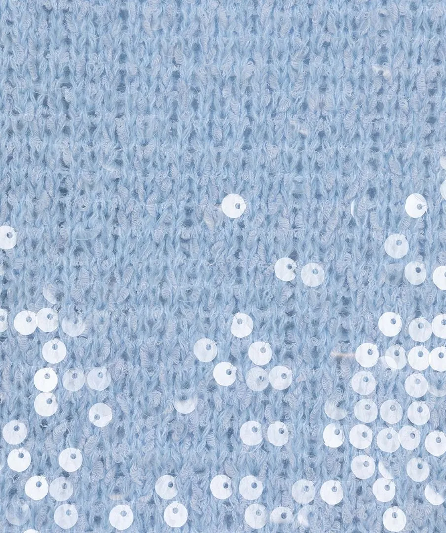 Senta Sequins Sweater in Sky Blue - EsQualo SP2502013