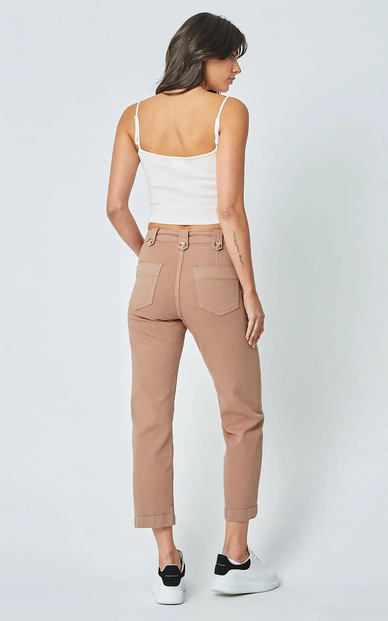 Stella Stretch High Waisted Taupe Trouser