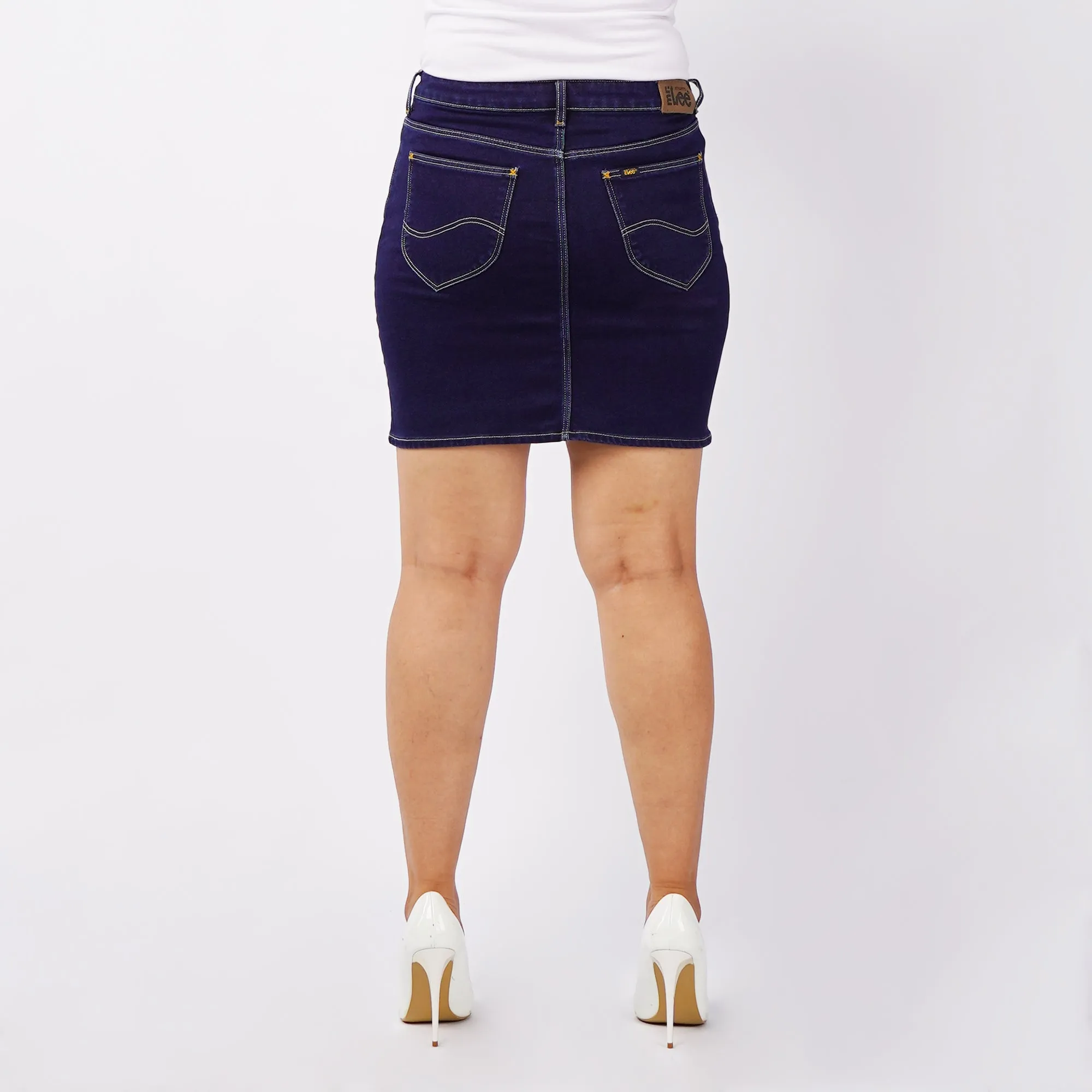 Stylistic Mr. Lee Ladies Basic Denim Skirt 156038 (Dark Shade)