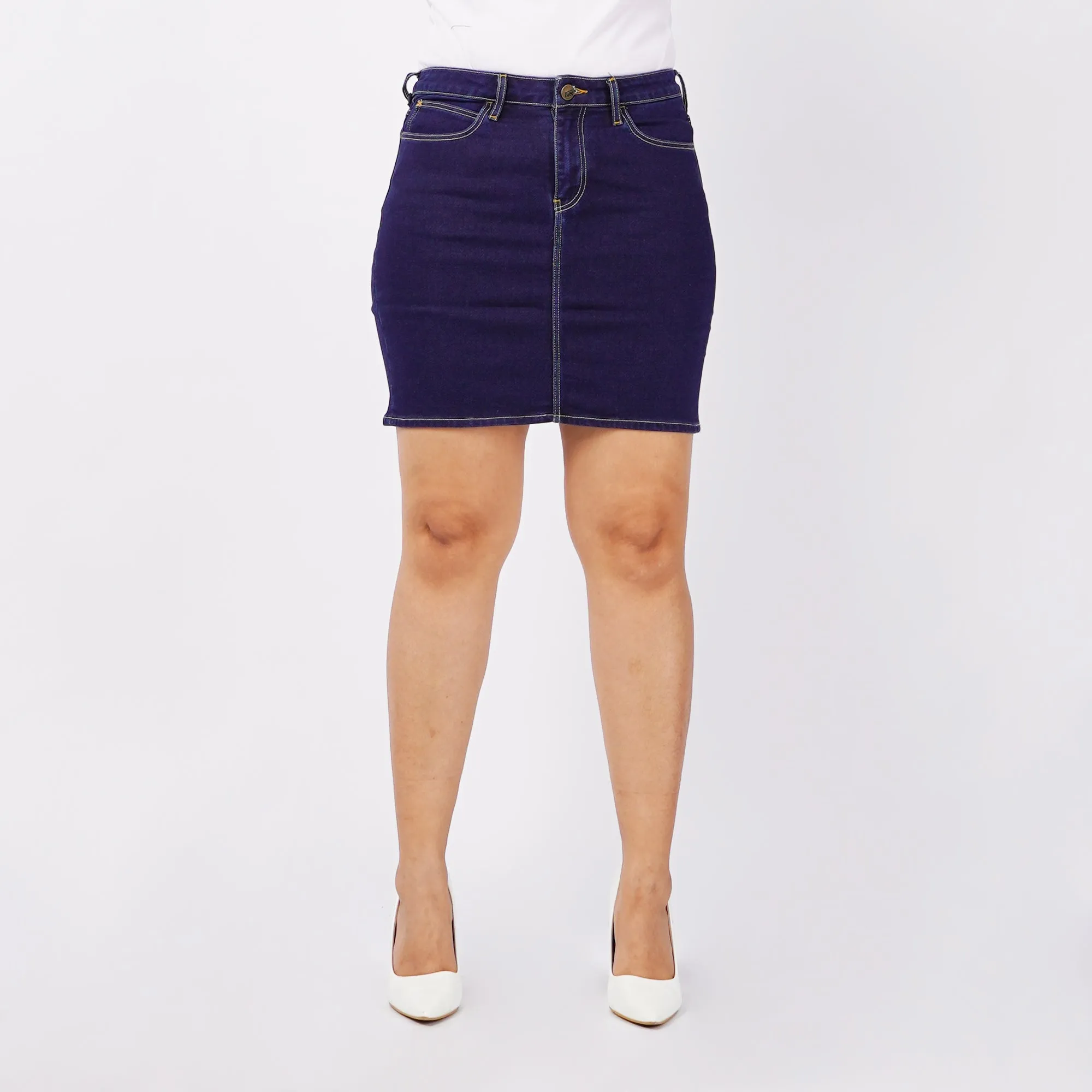 Stylistic Mr. Lee Ladies Basic Denim Skirt 156038 (Dark Shade)