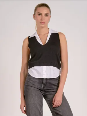 Sweater V-Neck Layered Top