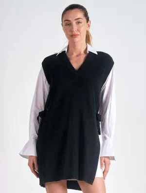 Sweater Vest Shirt Combo Dress