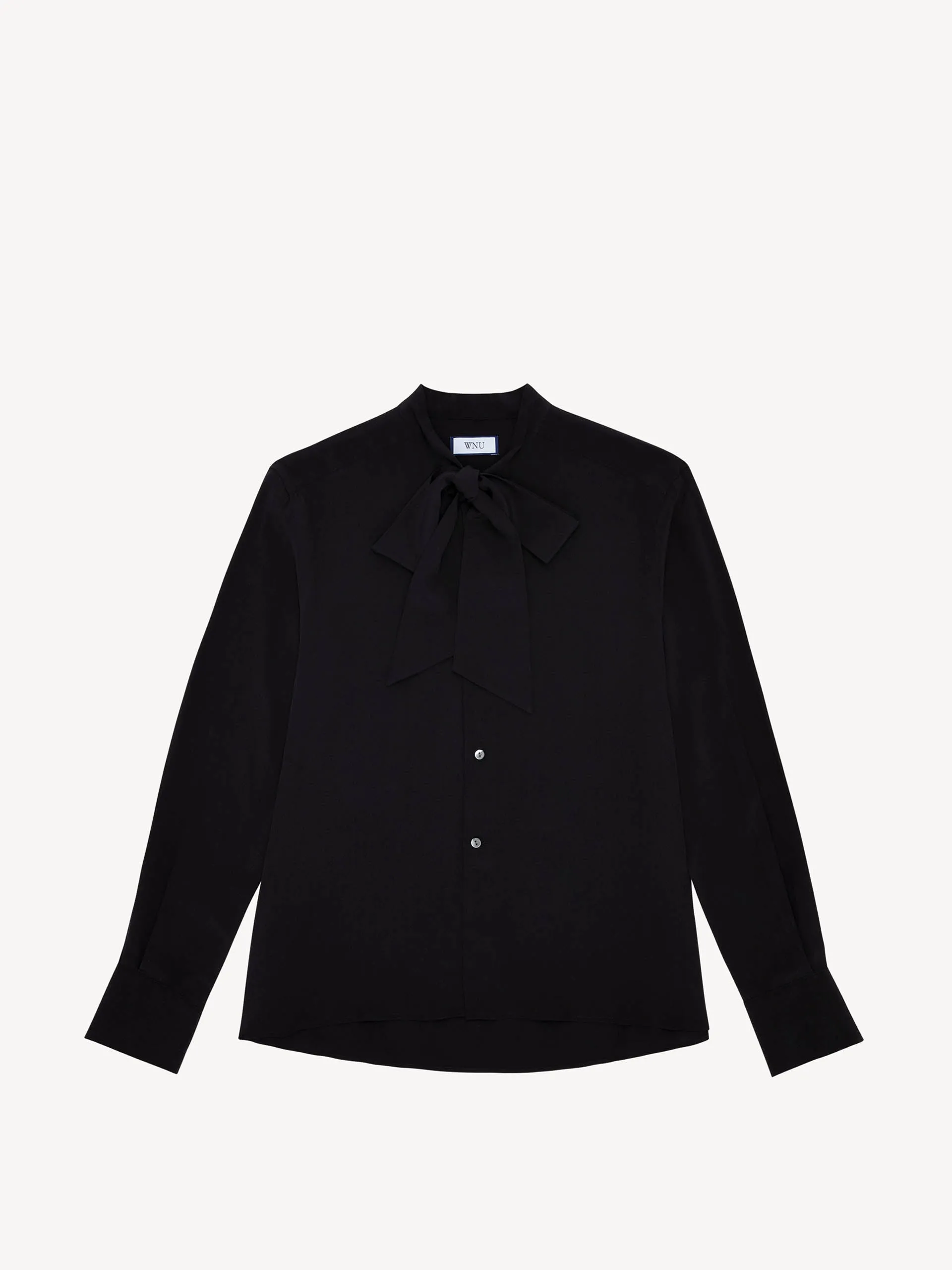 The silk crepe de chine onyx Pussy Bow Tie