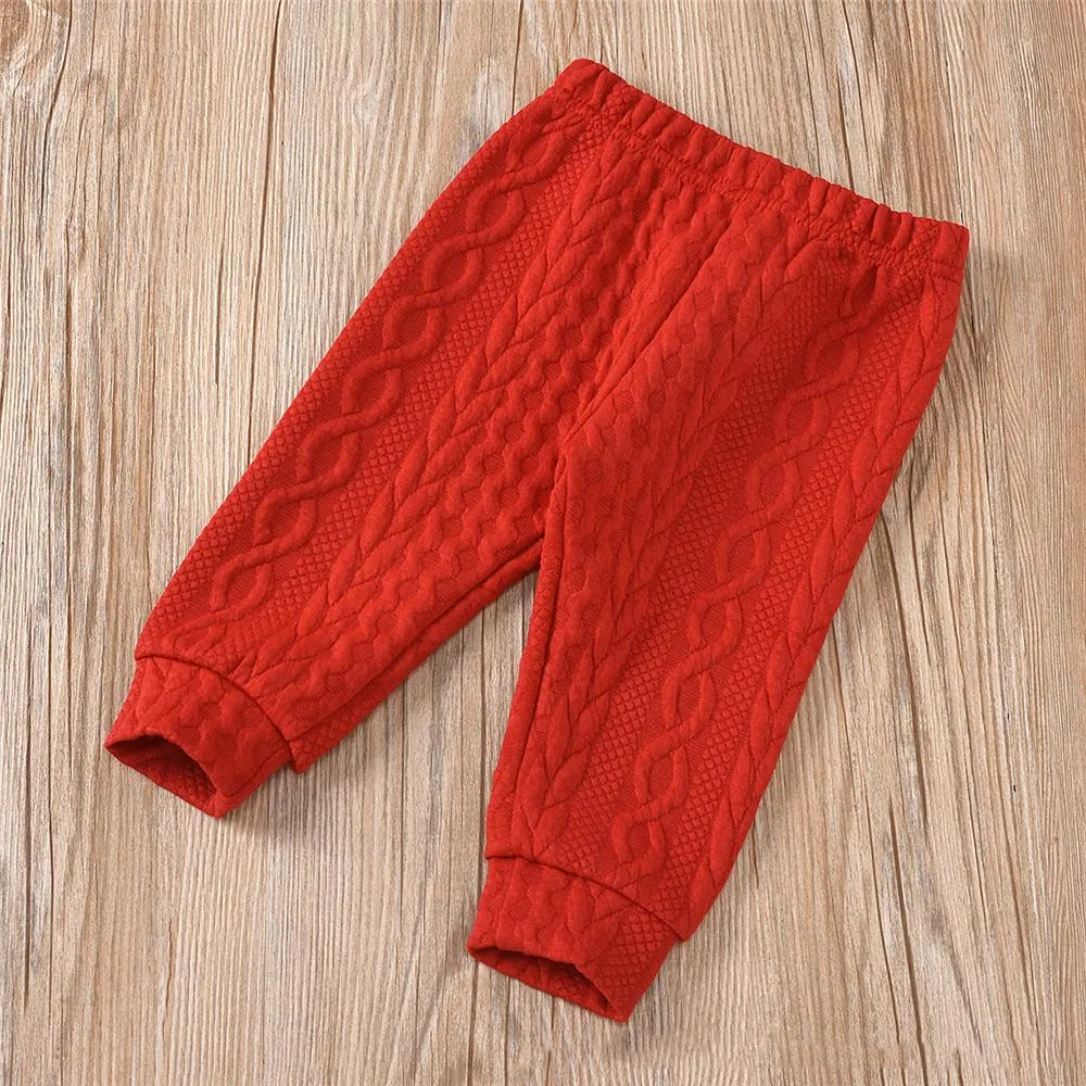 Unisex Solid Color Twist Long Sleeve Top & Pants Kids Wholesale Clothing