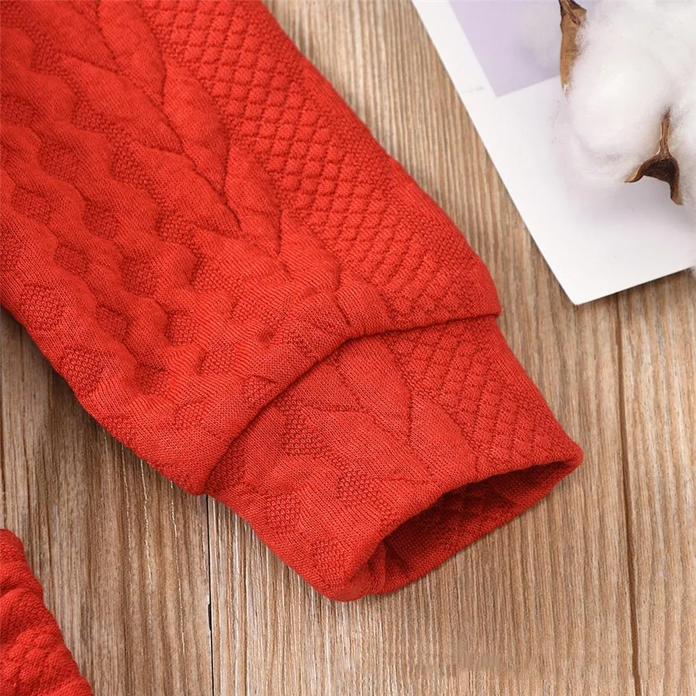 Unisex Solid Color Twist Long Sleeve Top & Pants Kids Wholesale Clothing