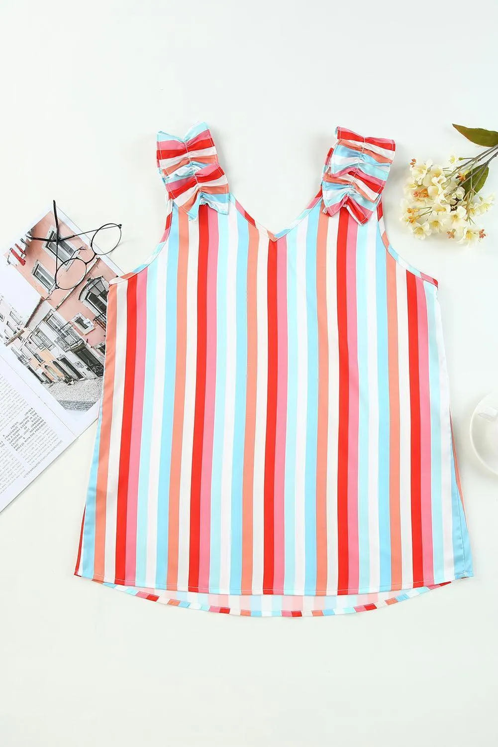 Unlimited Comfort V-Neck Striped Tank