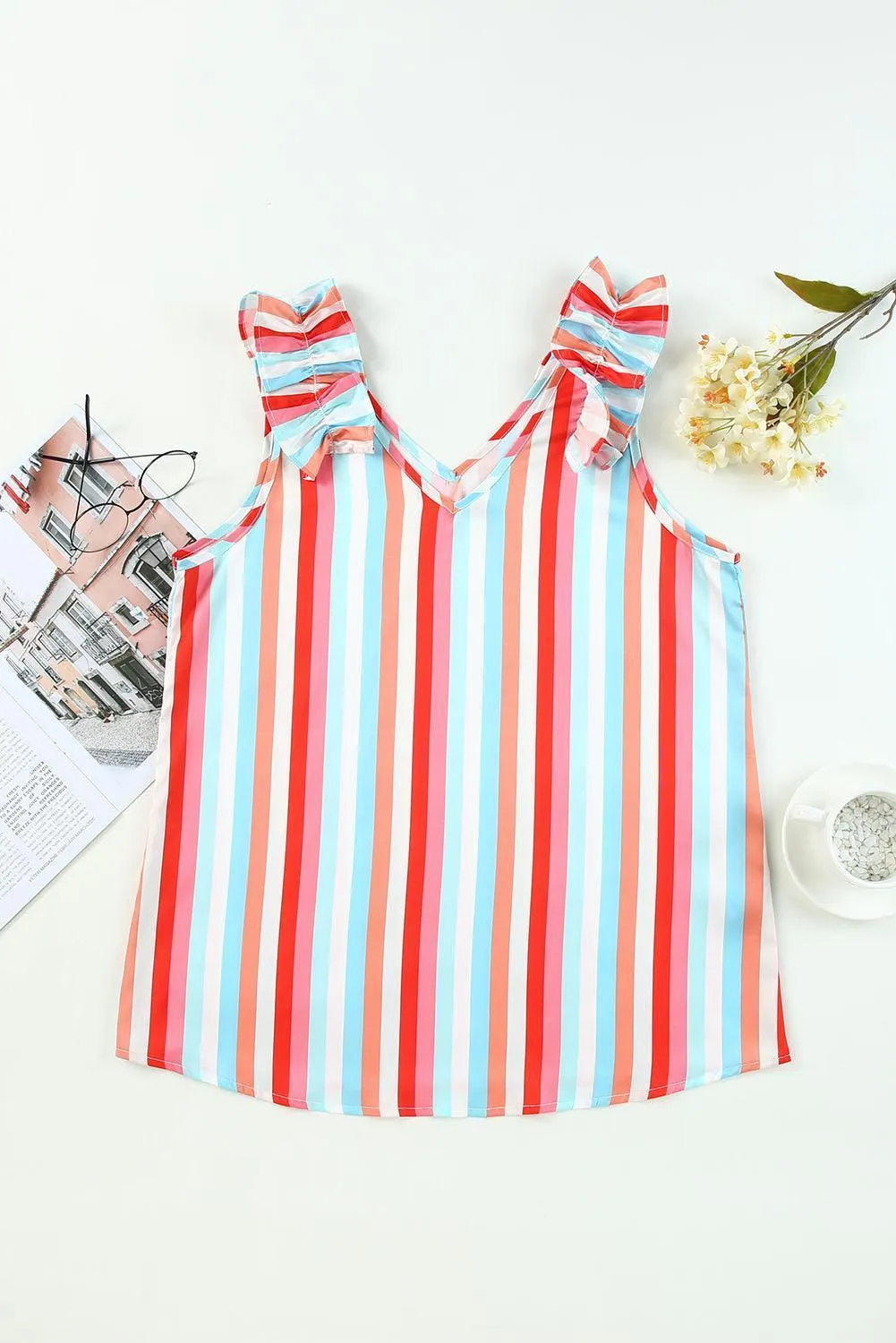 Unlimited Comfort V-Neck Striped Tank