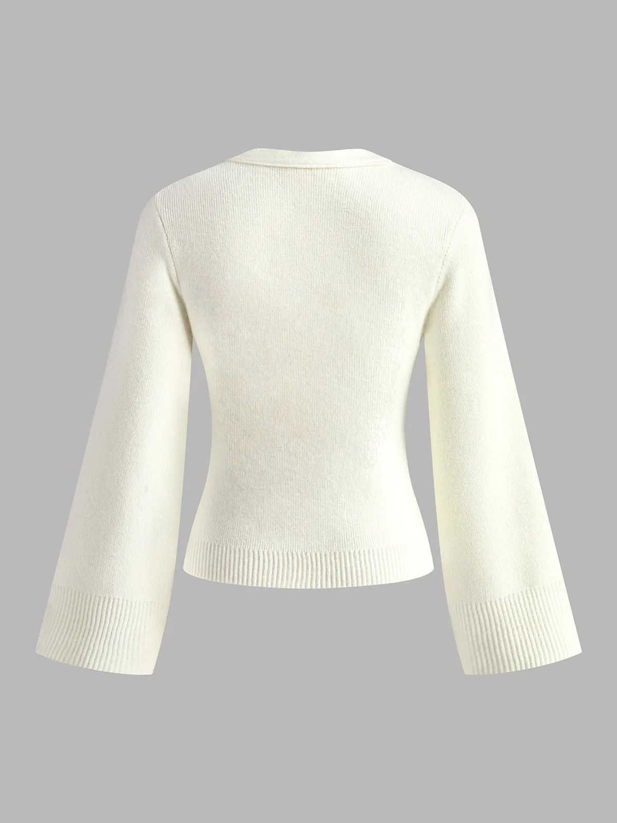 V-Neck Split Button Cardigan