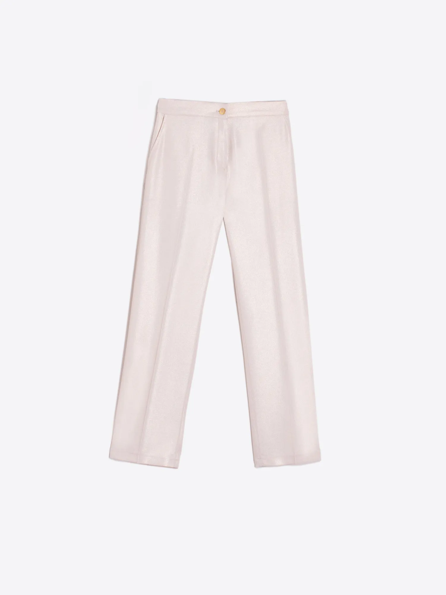 Vilagallo Cream/Gold Shimmer Slim Leg Trousers