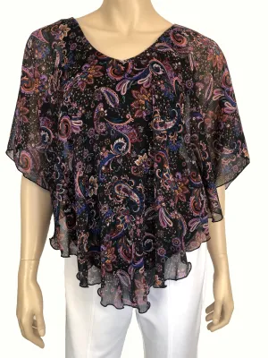 Women's Blouses On Sale Stunning Chiffon Printed Quality Fabric Now On Sale Flattering Design With Built In Camisole non Crease Fabric Perfect For Travel Quality made In Canada Yvonne Marie Boutiques
